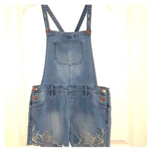 Cat & Jack shortalls with embroidery Size XL